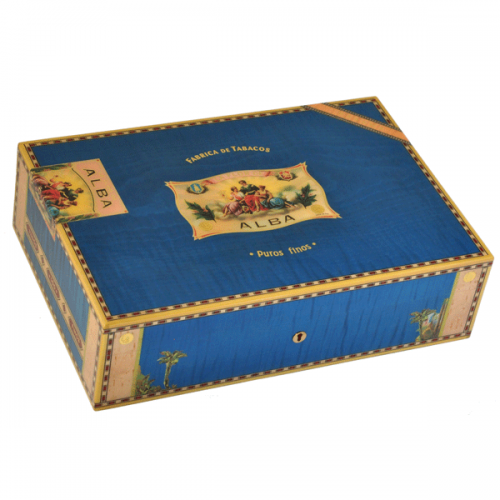 Elie Bleu Flor de Alba Blue Humidor - 110 Cigar Capacity