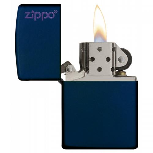 Zippo - Navy Blue Matte with Zippo Logo - Windproof Lighter