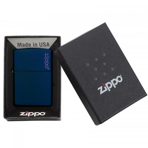 Zippo - Navy Blue Matte with Zippo Logo - Windproof Lighter