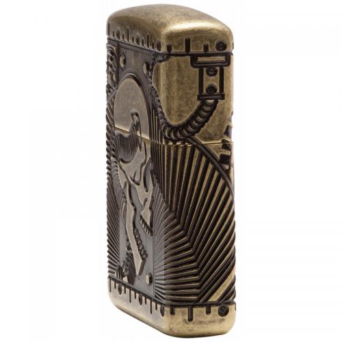 Zippo - Steampunk Skull Armor Antique Brass - Windproof Lighter