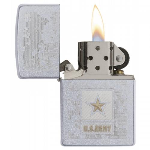 Zippo - U.S. Army Star Satin Chrome - Windproof Lighter