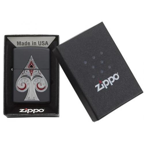 Zippo - Black Matte Spade Emblem - Windproof Lighter