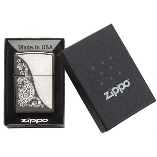 Zippo - Black Ice Paisley Design - Windproof Lighter