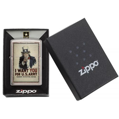 Zippo - Brushed Chrome - US Army I Want You - Windproof Lighter