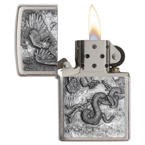 Zippo - Brushed Chrome Eagle vs Snake - Windproof Lighter