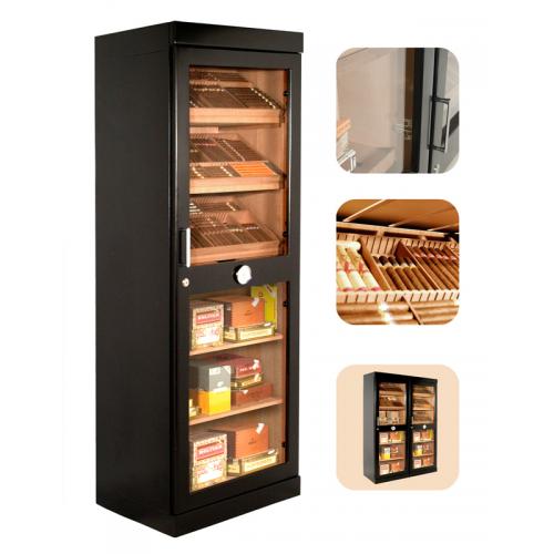 Adorini Roma Black Deluxe Cigar Humidor Cabinet - 3100 Cigar Capacitiy