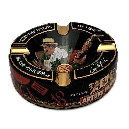 Arturo Fuente 4 Cigar Rest Ashtray and Cubanitos Sampler - Black Ashtray