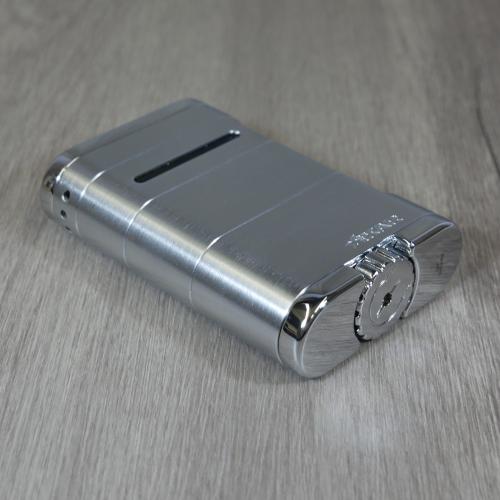 Xikar Allume Triple Jet Table Top Lighter - Steel Silver