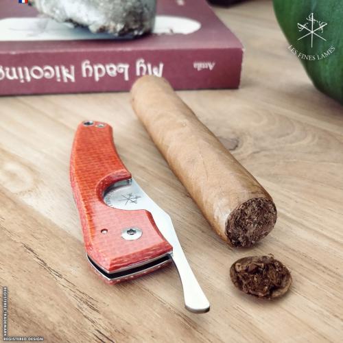 Les Fines Lames Le Petit - The Cigar Pocket Knife - Micarta Orange (End of Line)