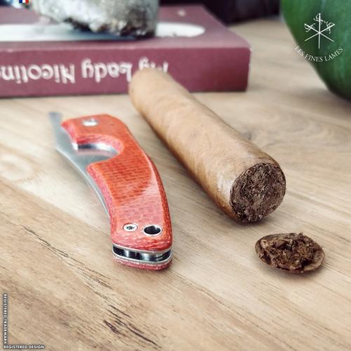 Les Fines Lames Le Petit - The Cigar Pocket Knife - Micarta Orange (End of Line)