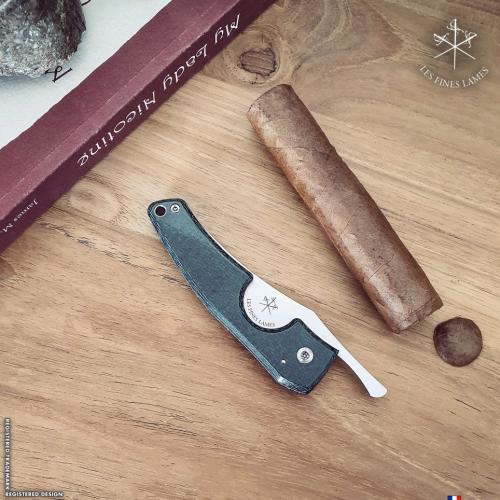 Les Fines Lames Le Petit - The Cigar Pocket Knife - Micarta Green (End of Line)