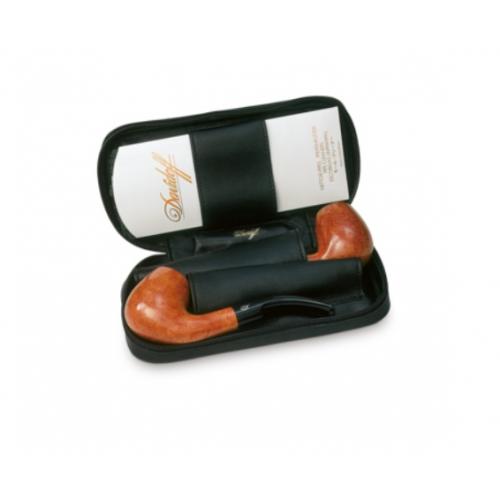 Davidoff Black Leather Case for 2 Pipes