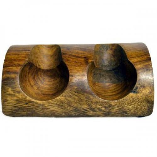 Wood Dome Shaped Pipe Rest - Holds 2 Pipes