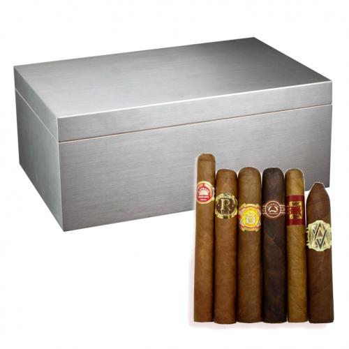 Adorini Aluminium Deluxe Humidor + Cigar Selection Sampler