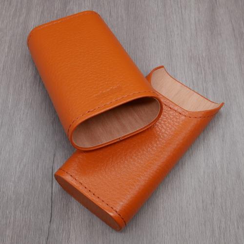 Adorini Leather Crocus Orange Cigar Case - 2-3 Cigar Capacity (AD077)