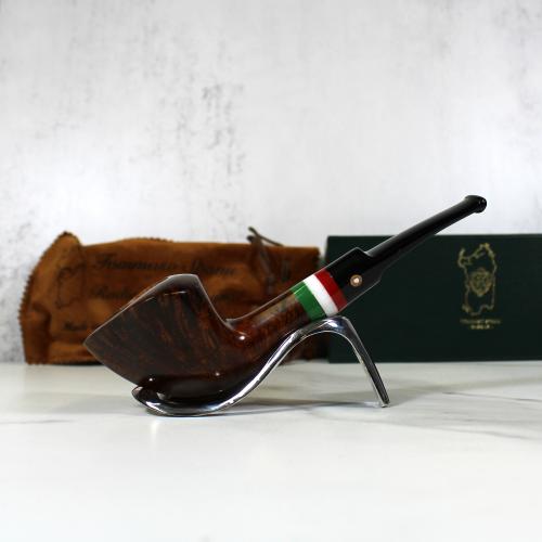 Tommaso Spanu Briar F Tricolour Bent Fishtail Pipe (ART303)