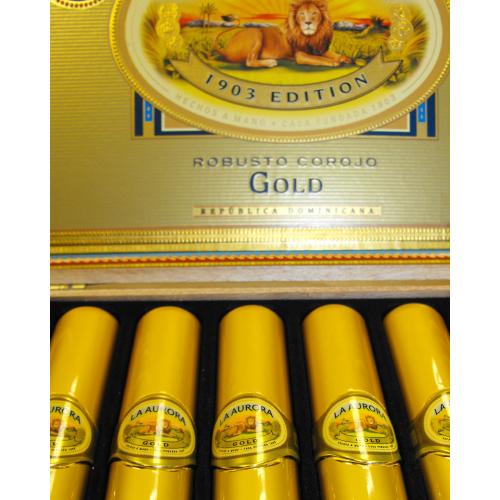 La Aurora Preferidos Robusto Cigars - Gold - Box of 8