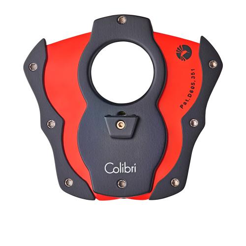 Colibri Monza Cigar Cutter - Rubberized Black & Red Blades