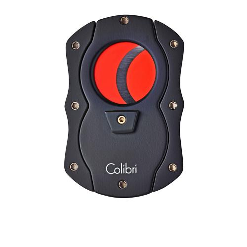 Colibri Monza Cigar Cutter - Rubberized Black & Red Blades