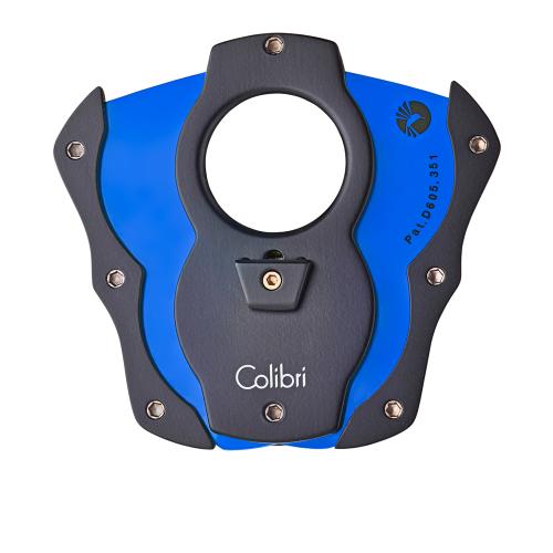 Colibri Monza Cigar Cutter - Rubberized Black & Blue Blades