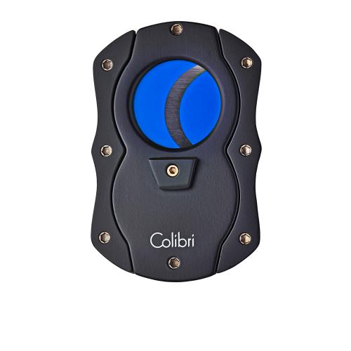 Colibri Monza Cigar Cutter - Rubberized Black & Blue Blades