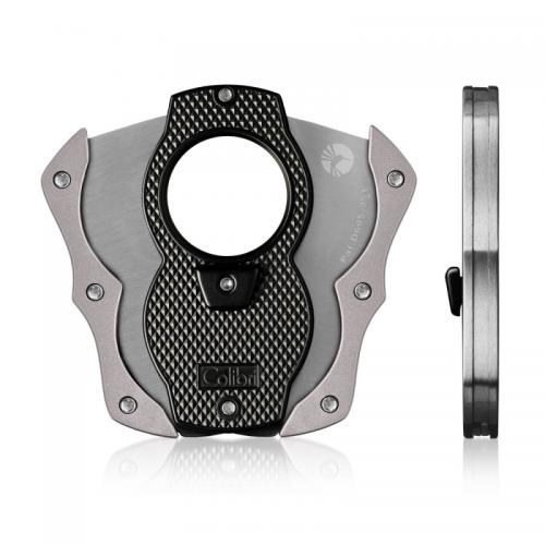 Colibri Monza Cigar Cutter - Matte Black & Anodized Silver