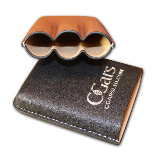 C.Gars Ltd Two Tone Leather Robusto Cigar Case - Three Cigar Capacity