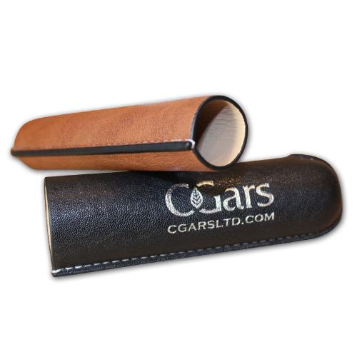 C.Gars Ltd Two Tone Leather Toro Cigar Case - 1 Cigar Capacity