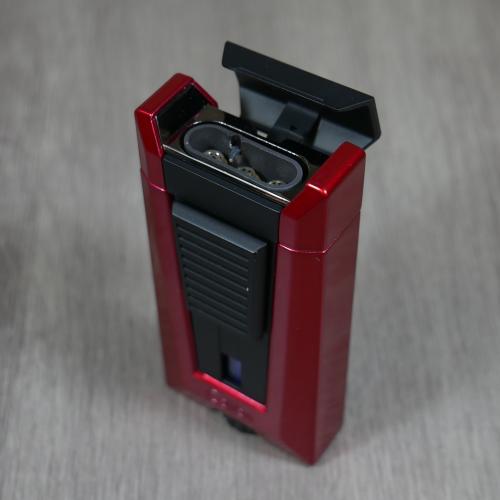 Colibri Stealth Triple Flame Lighter - Metallic Red & Black