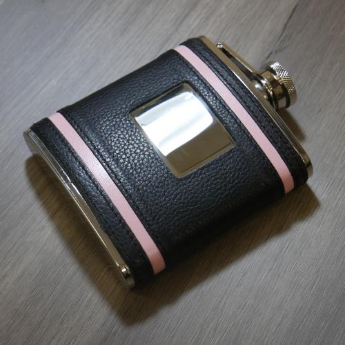 Artamis 6oz Black & Pink Leather Flask