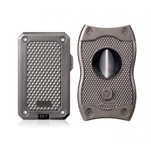 Colibri Rally Single Jet Lighter & SV Cutter Set - Gunmetal