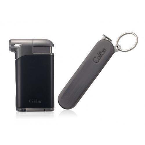 Colibri Pacific Soft Flame Lighter & Sherlock Pipe Tool - Black & Gunmetal