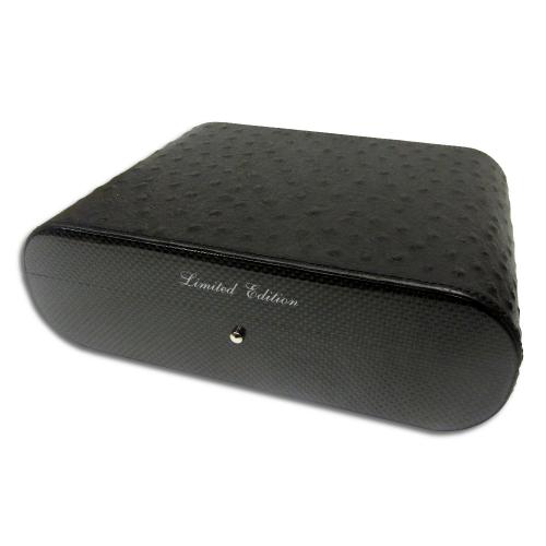 Gentili Desk Top Cigar Humidor – Ostrich Black – 10 Capacity