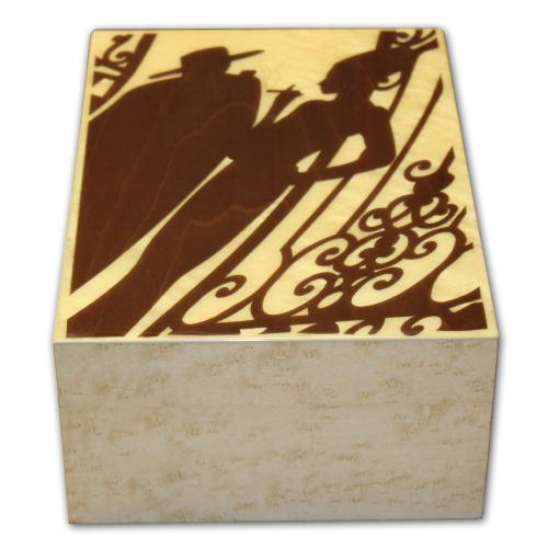 Gentili Chico y Maria Inlay - Cream Finish Cigar Humidor - 20 cigars capacity