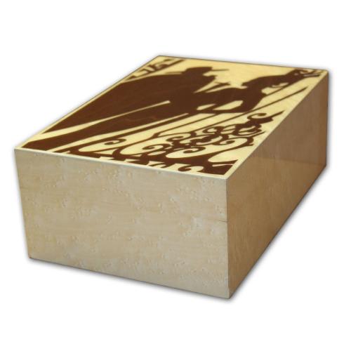 Gentili Chico y Maria Inlay - Cream Finish Cigar Humidor - 20 cigars capacity