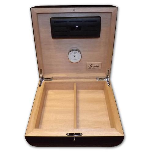 Gentili Ebony Makassar Brown Iguana Finish Cigar Humidor 20 cigars