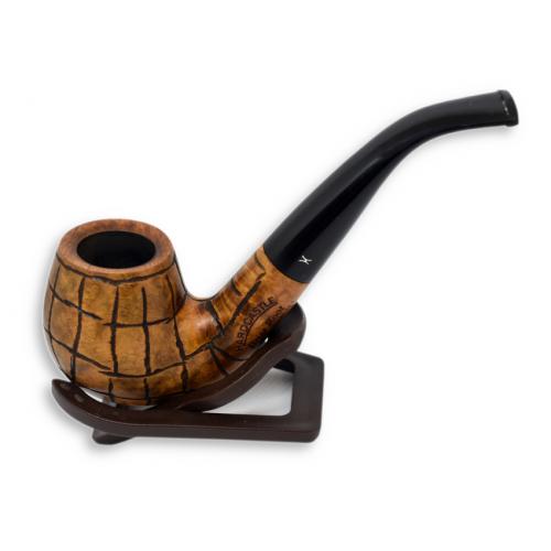 Hardcastle Briar Root 121 Checkerboard Fishtail Bent Pipe (H0021)