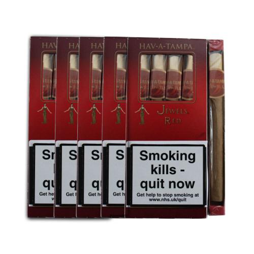 Hav A Tampa Jewels Birchwood Tipped Red - 5 x 5 pack (25 cigars)