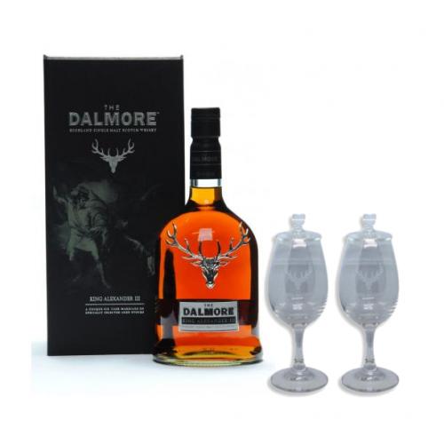 Dalmore King Alexander III + Two Whisky Glasses Sharing Set