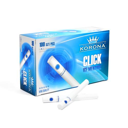Korona King Size Click Ice Menthol Tubes - Pack of 100 Tubes