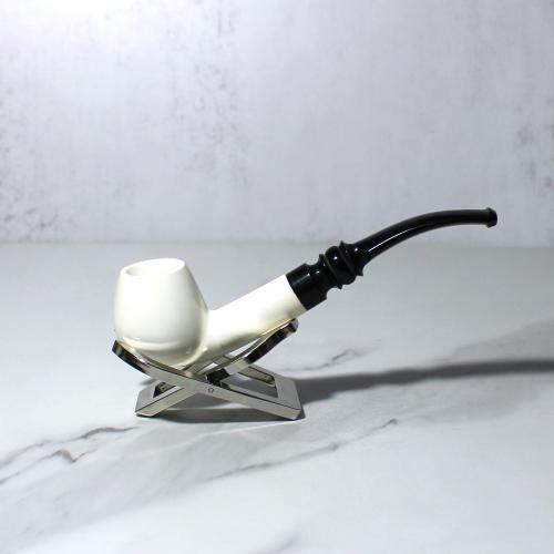 Meerschaum Small Smooth Apple Bent Fishtail Pipe (MEER306)
