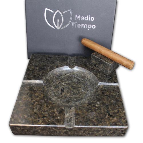 Ashtray and Cigar Stand Set - Natural stone  - Verde Uba Tuba Granite