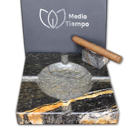 Ashtray and Cigar Stand Set - Natural stone  - Black Fusion Granite