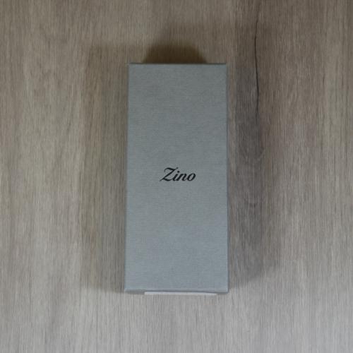 Zino Robusto Size Leather Case - Fits 2 Cigars - Grey with Cyan Stitching
