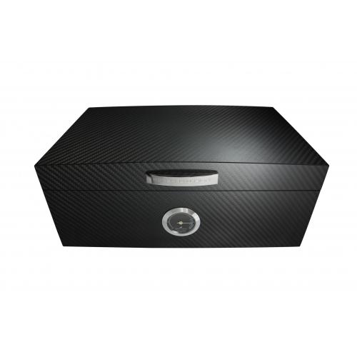 Porsche Carbon Black Large Humidor - 50 Cigar Capacity