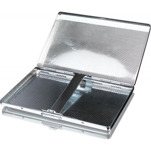 SLIGHT SECONDS Pierre Cardin Large Cigarette Case - Chrome Diagonal Line