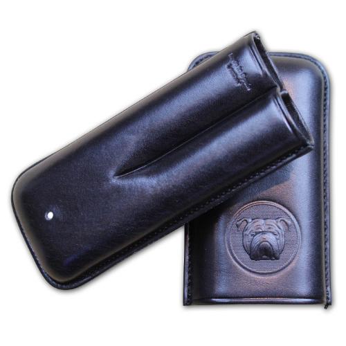 Dunhill Bulldog Cigar Case Robusto - Black - Fits 2 Cigars