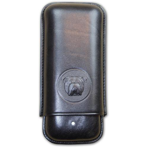 Dunhill Bulldog Cigar Case Robusto - Black - Fits 2 Cigars