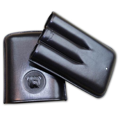 Dunhill Bulldog Cigar Case Robusto - Black Fits 3 Cigars