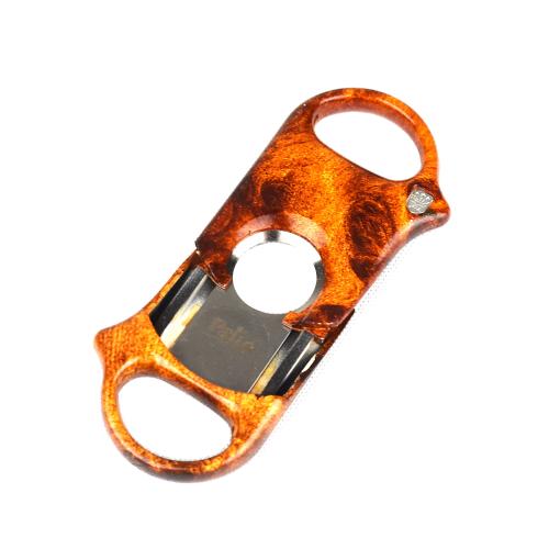 Palio Cigar Cutter - Burl Wood Clear Coat - Up To 60 Ring Gauge